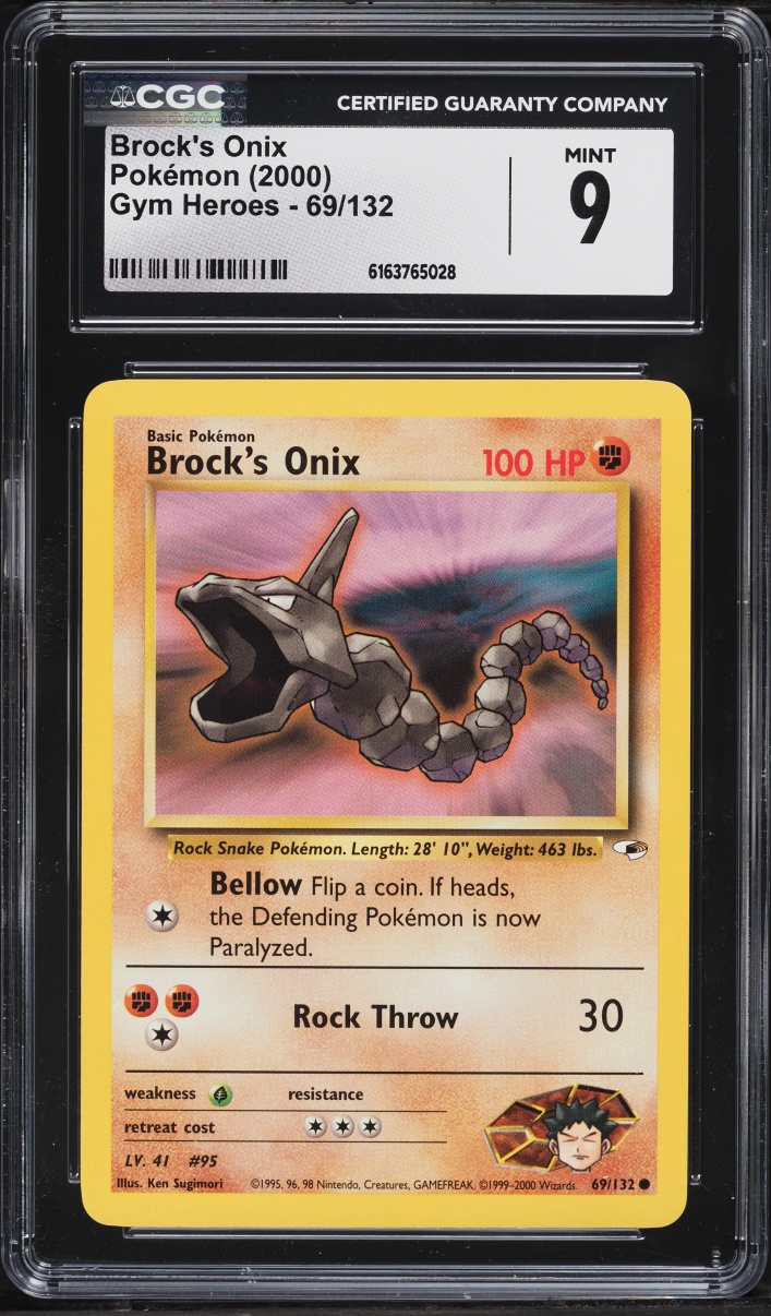 2000 Pokemon Gym Heroes Brock's Onix #69 CGC 9 MINT