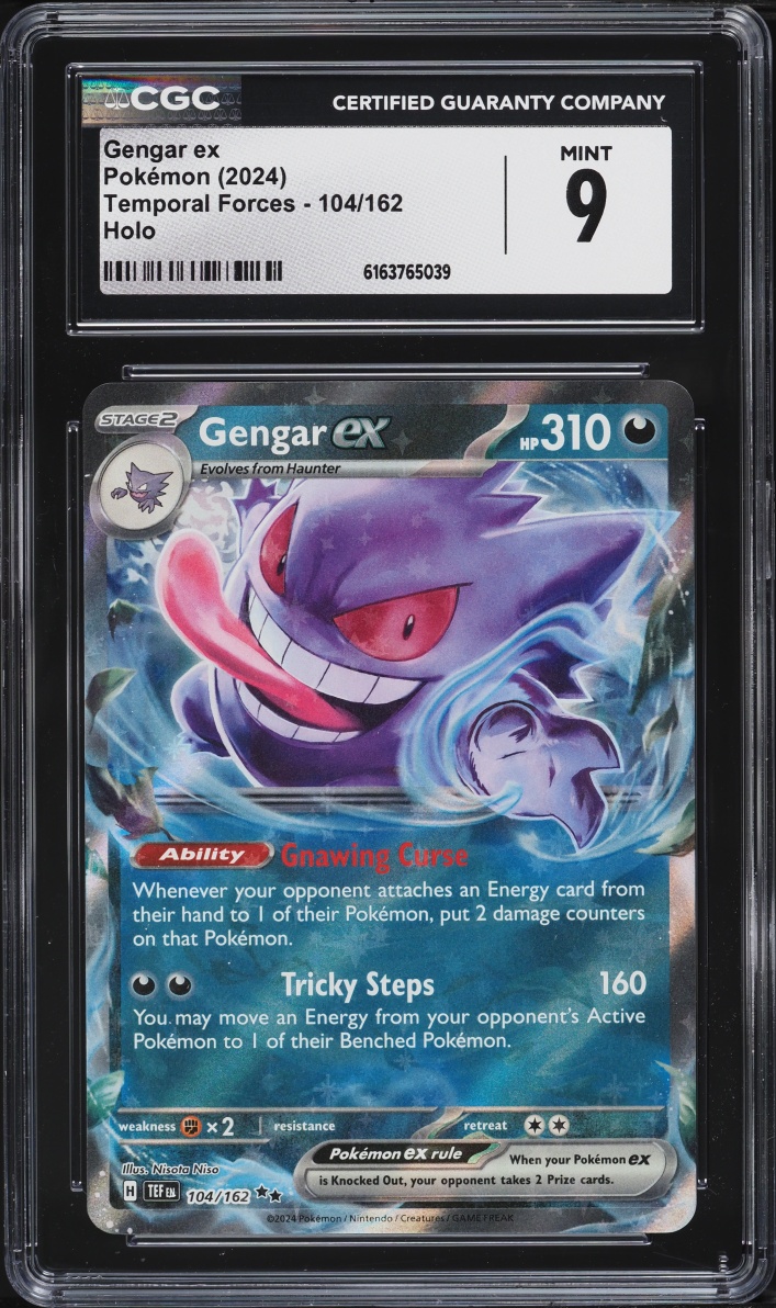 2024 Pokemon Scarlet & Violet Temporal Forces Holo Gengar Ex #104 CGC 9 MINT