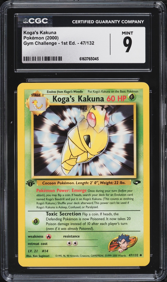 2000 Pokemon Gym Challenge 1st Edition Koga's Kakuna #47 CGC 9 MINT