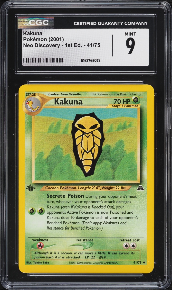 2001 Pokemon Neo Discovery 1st Edition Kakuna #41 CGC 9 MINT