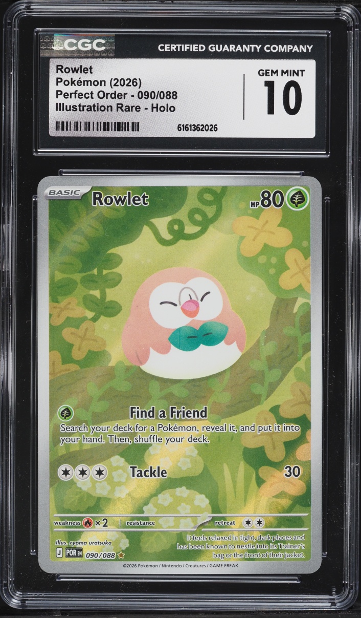 2026 Pokemon Mega Evolution Perfect Order IR Rowlet #90 CGC 10 GEM MINT