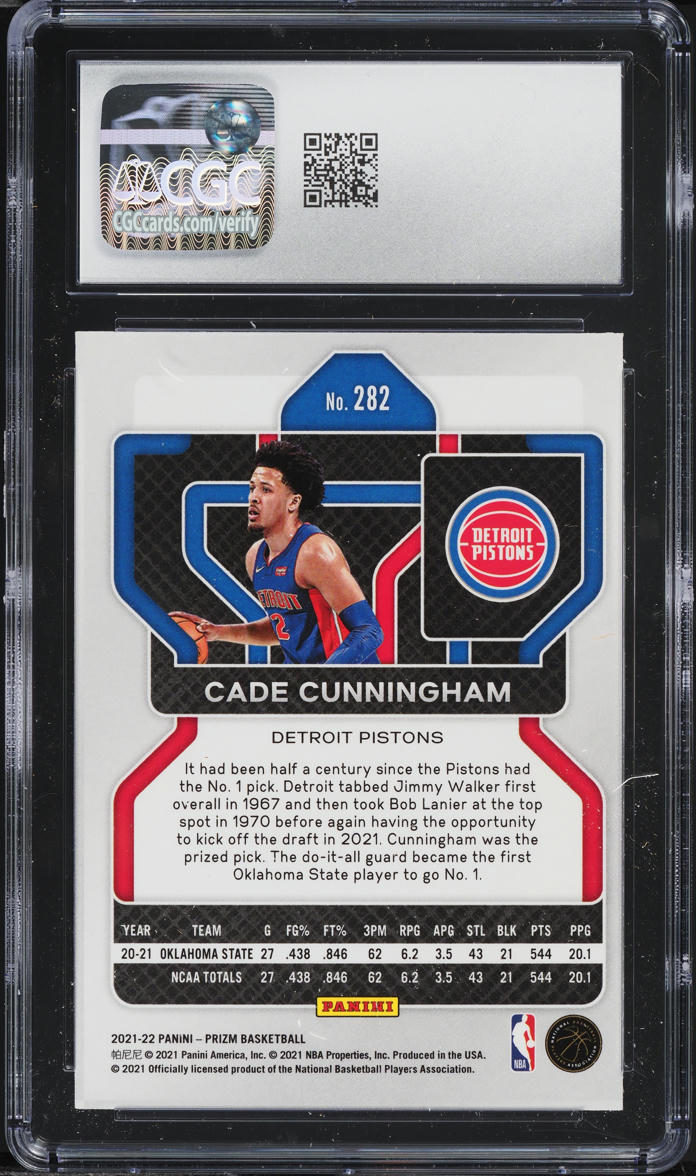 2021 Panini Prizm Cade Cunningham ROOKIE #282 CGC 8.5 NM-MT+