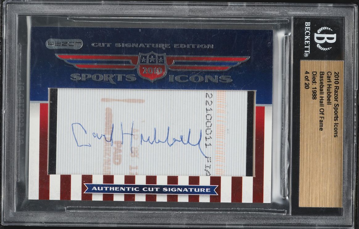2010 Razor Sports Icons Cut Signature Edition Carl Hubbell AUTO BGS AUTH