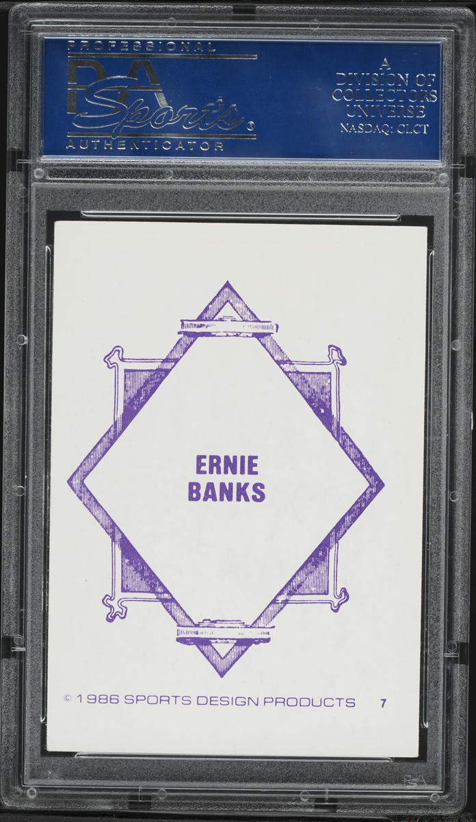 1986 Sports Design Ernie Banks AUTO #7 PSA/DNA AUTH