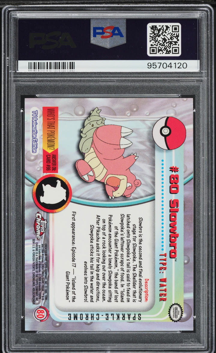 2000 Topps Chrome Pokemon Series 2 Sparkle Slowbro #80 PSA 10 GEM MINT