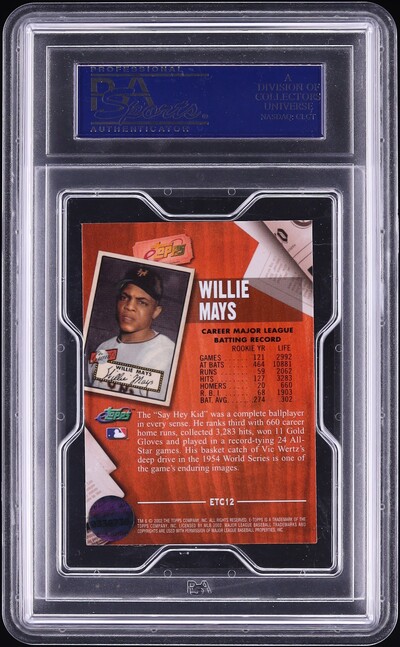 2002 eTopps Classic Willie Mays #ETC12 PSA 9 MINT