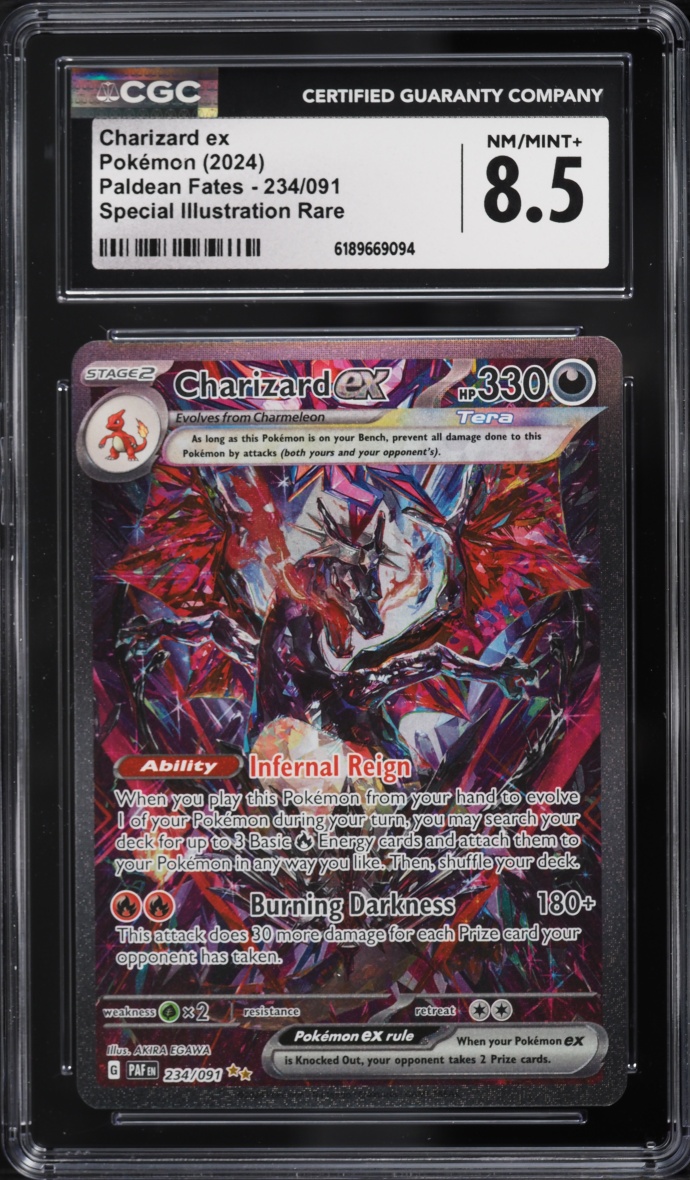 2024 Pokemon Scarlet & Violet Paldean Fates SIR Charizard Ex #234 CGC 8.5 NM-MT+