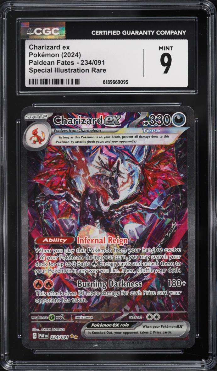 2024 Pokemon Scarlet & Violet Paldean Fates SIR Charizard Ex #234 CGC 9 MINT
