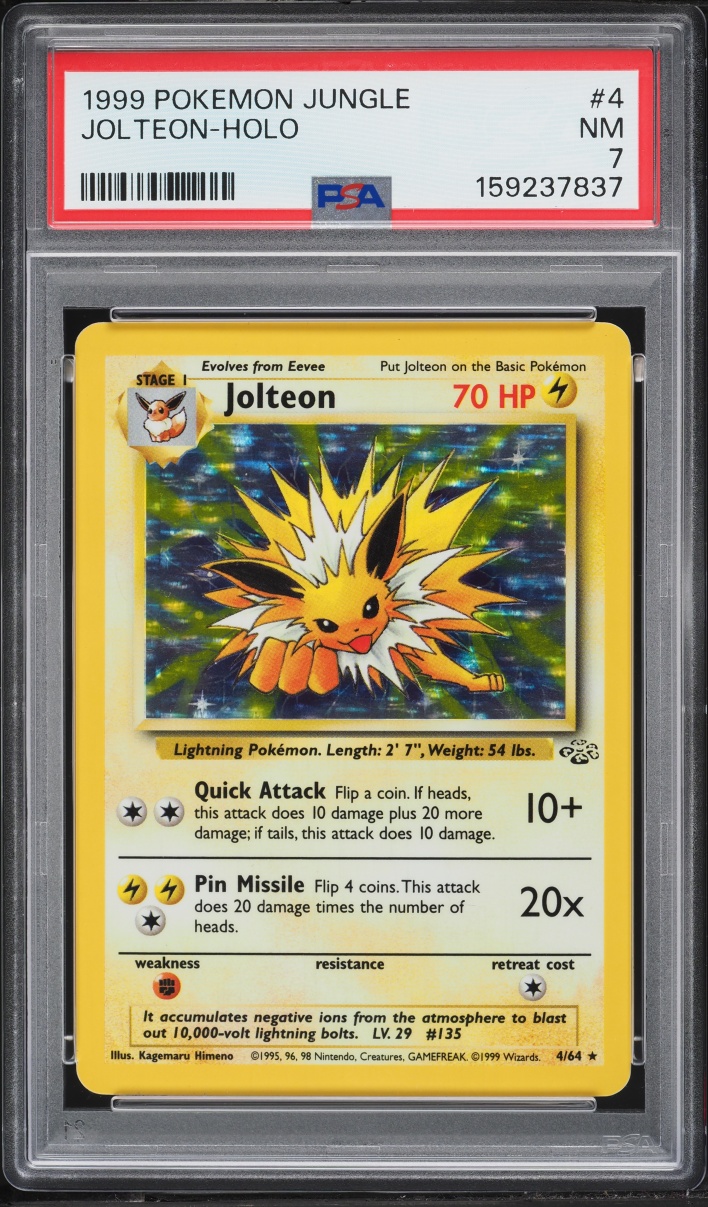 1999 Pokemon Jungle Holo Jolteon #4 PSA 7 NRMT