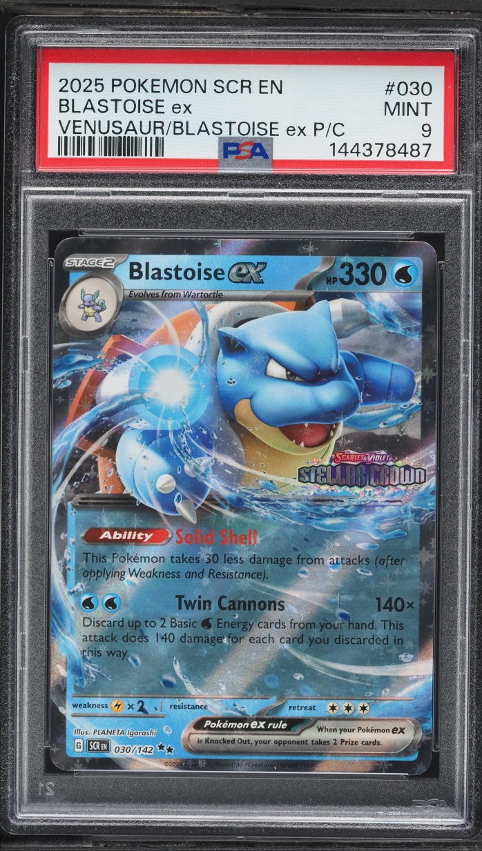 2025 Pokemon Scarlet & Violet Promo Stellar Crown Premium Holo Blastoise ex #30 PSA 9 MINT