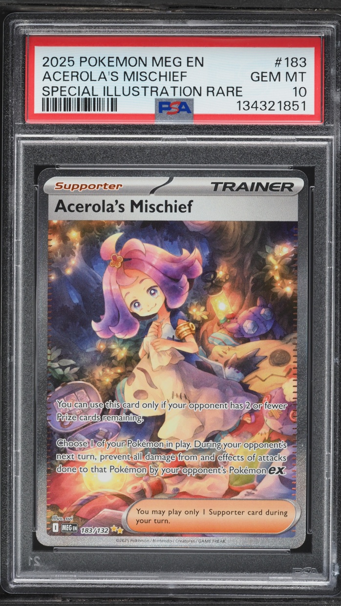 2025 Pokemon Mega Evolution SIR Acerola's Mischief #183 PSA 10 GEM MINT