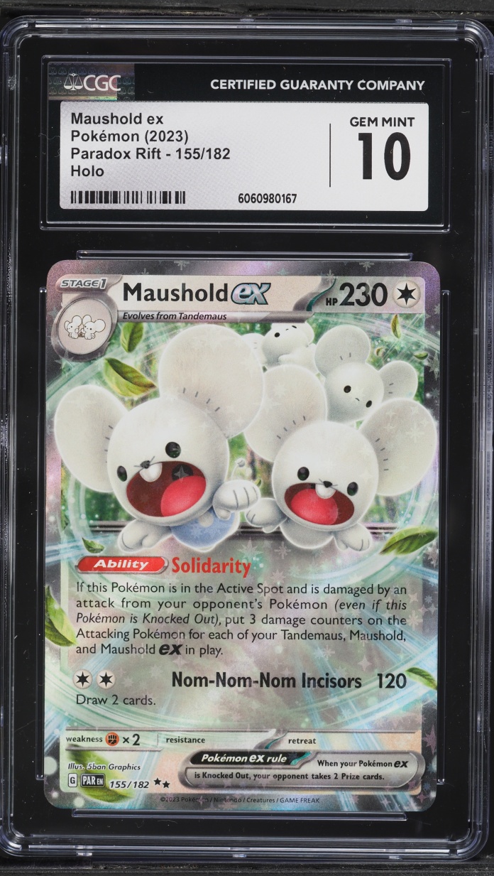 2023 Pokemon Scarlet & Violet Paradox Rift Holo Maushold ex #155 CGC 10 GEM MINT