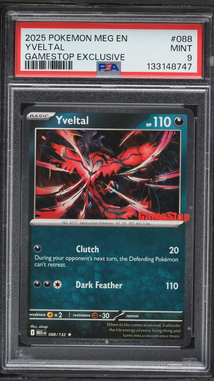 2025 Pokemon Mega Evolution Gamestop Exclusive Yveltal #088 PSA 9 MINT