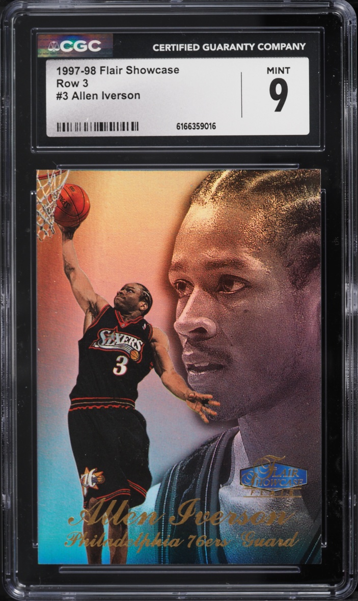 1997 Flair Showcase Row 3 Allen Iverson #3 CGC 9 MINT