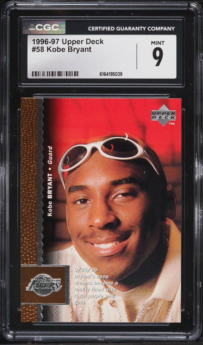 1996 Upper Deck Basketball Kobe Bryant ROOKIE #58 JSA CGC 9 MINT