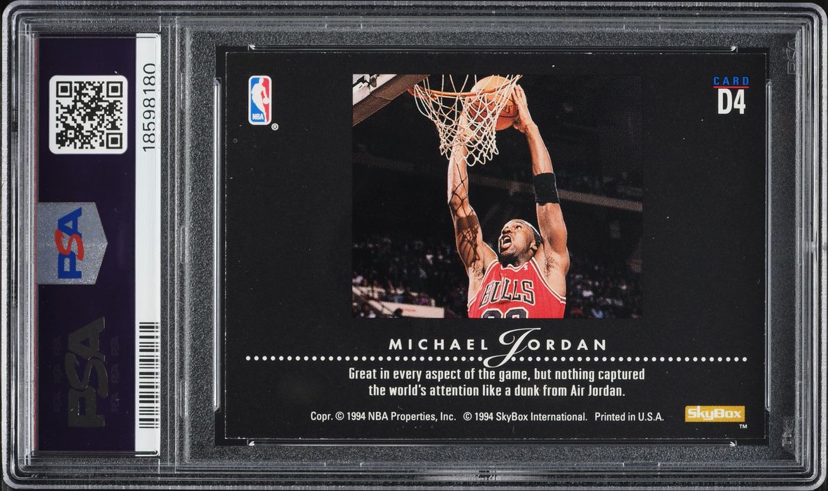 1993 Skybox Premium Dynamic Dunks Michael Jordan #D4 PSA 10 GEM MINT