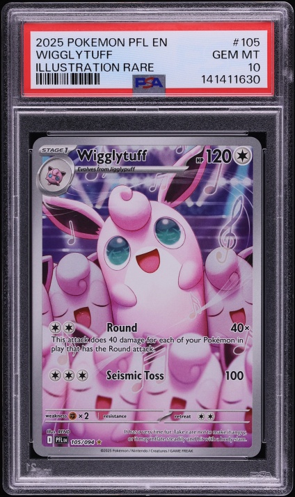 2025 Pokemon Mega Evolution Phantasmal Flames IR Wigglytuff #105 PSA 10 GEM MINT
