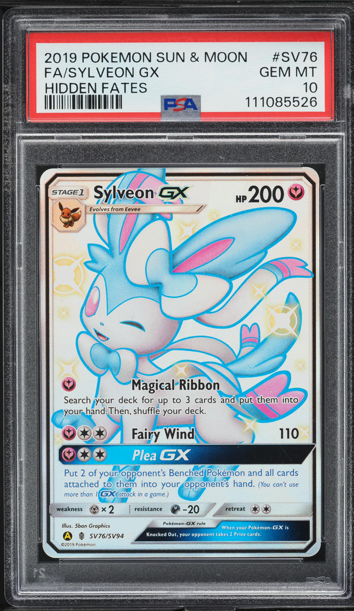 2019 Pokemon Sun & Moon Hidden Fates Full Art Sylveon GX #SV76 PSA 10 GEM MINT