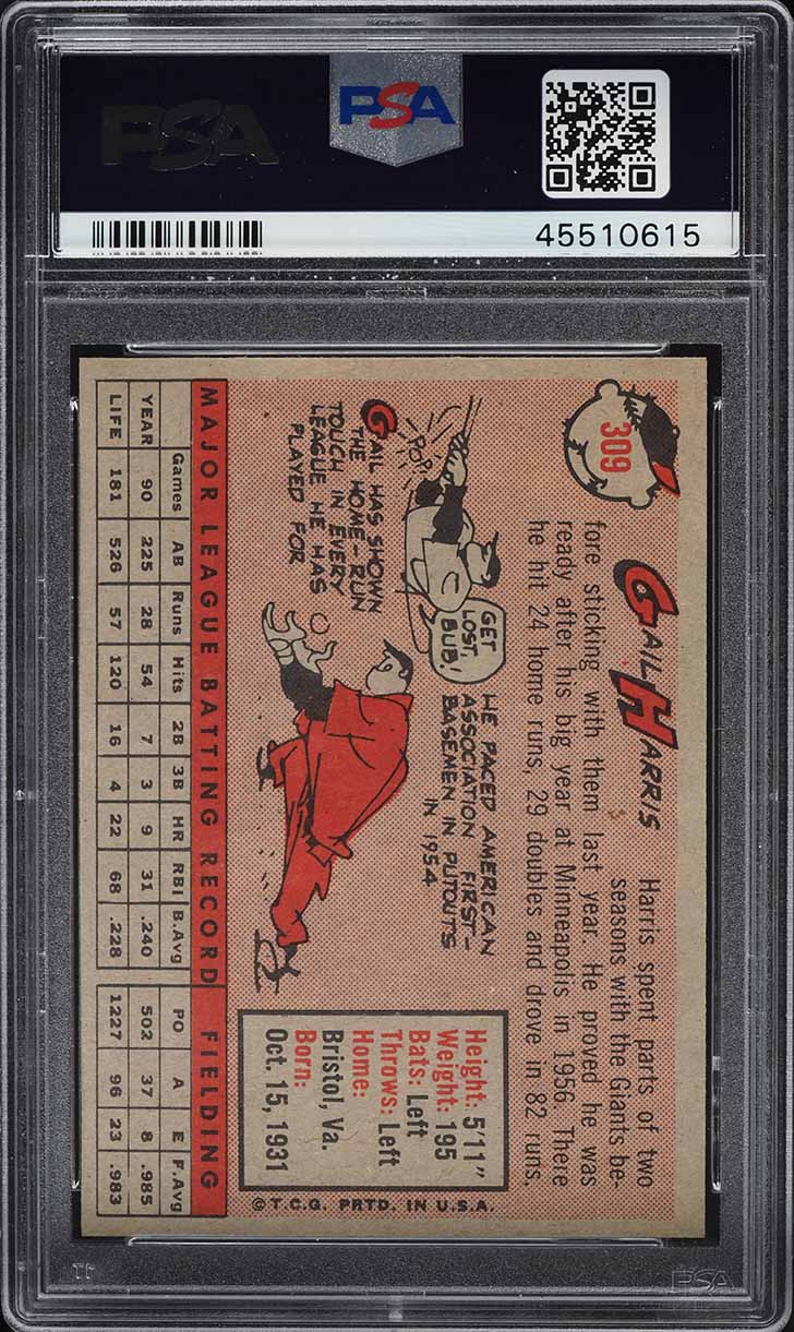1958 Topps Gail Harris #309 PSA 9 MINT