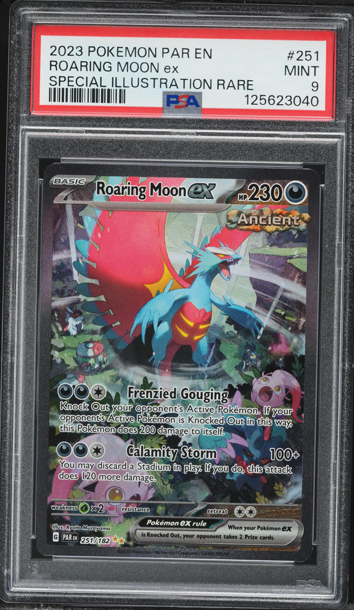 2023 Pokemon Scarlet & Violet Paradox Rift SIR Roaring Moon ex #251 PSA 9 MINT