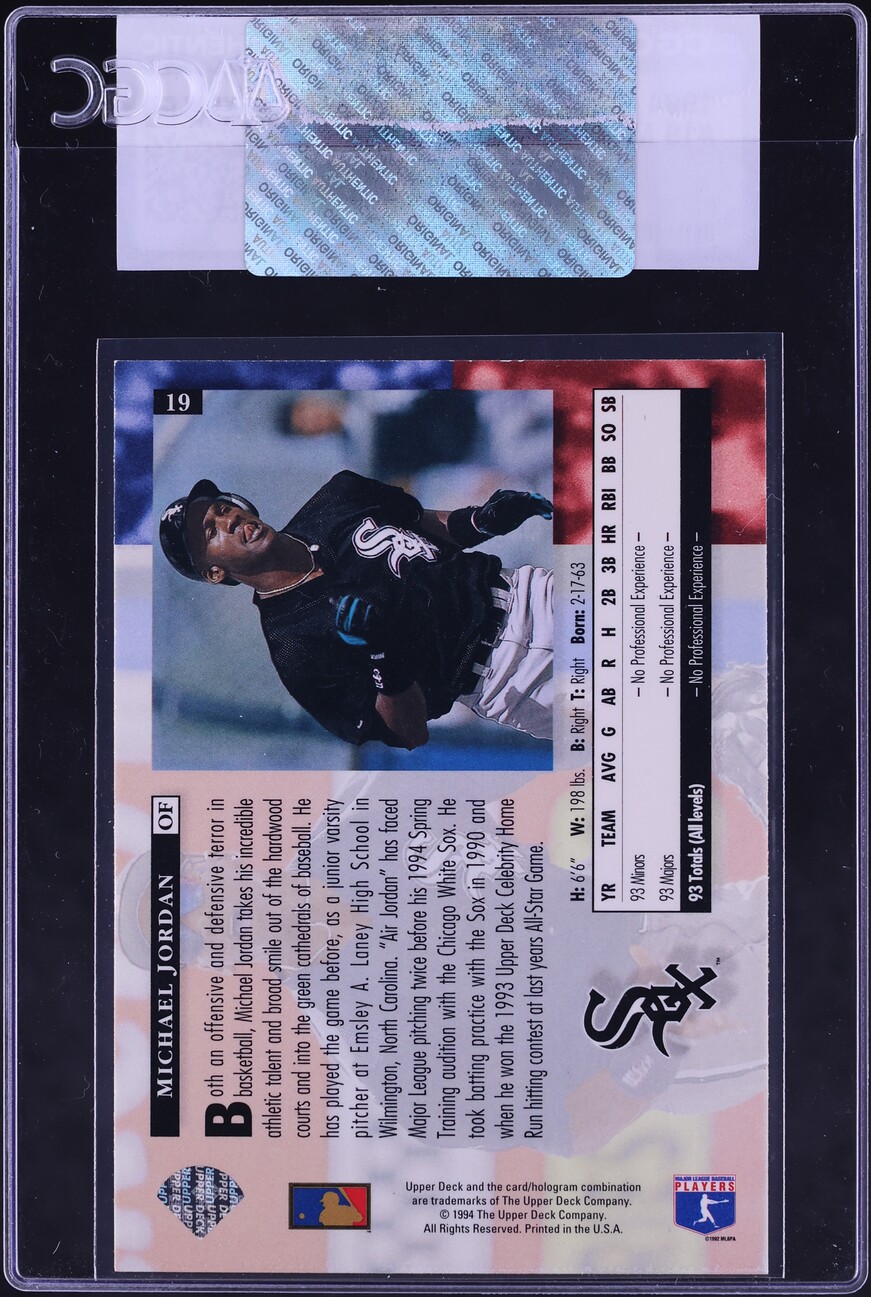 1994 Upper Deck Michael Jordan ROOKIE #19 CGC AUTH