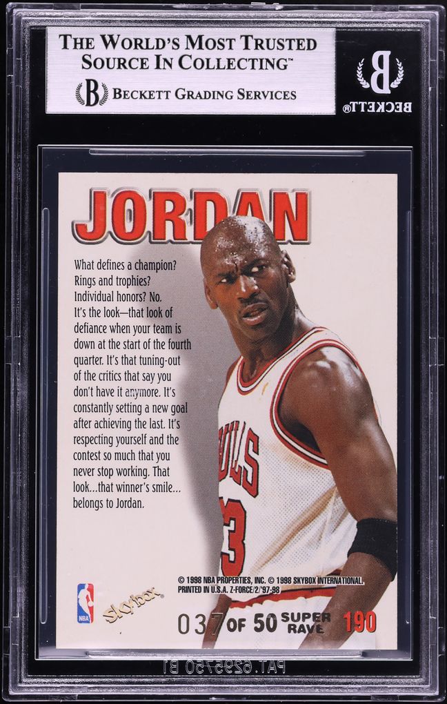 1997 Skybox Z-Force Super Rave Michael Jordan /50 #190 BGS 8.5 NM-MT+