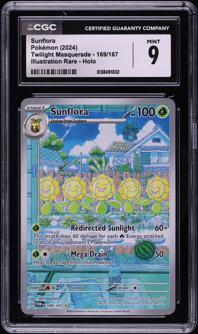 2024 Pokemon Scarlet & Violet Twilight Masquerade IR Sunflora #169 CGC 9 MINT