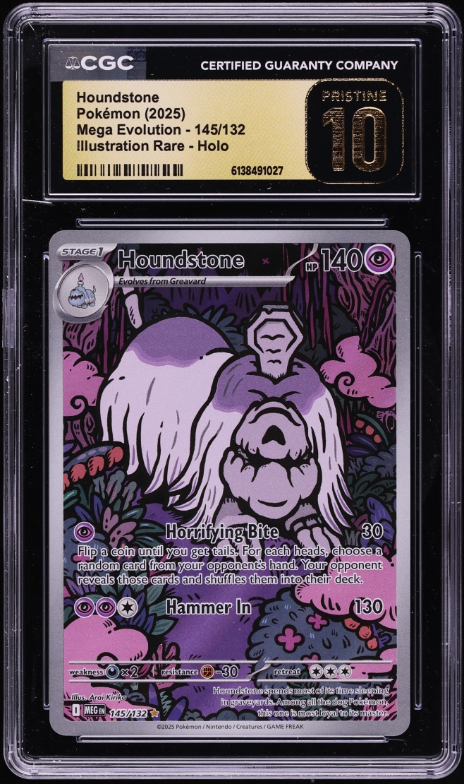 2025 Pokemon Mega Evolution IR Houndstone #145 CGC 10 PRISTINE