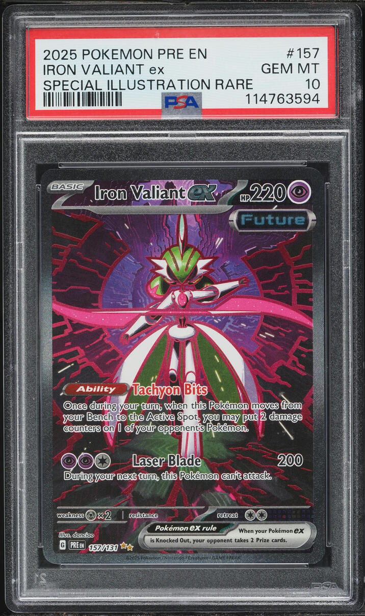 2025 Pokemon Scarlet & Violet Prismatic Evolutions SIR Iron Valiant ex #157 PSA 10 GEM MINT