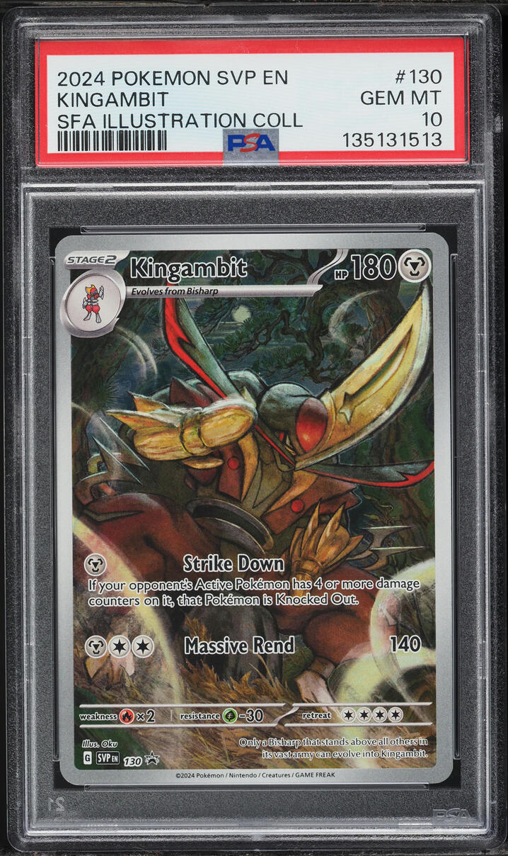 2024 Pokemon Scarlet & Violet Promo Illustration Collection Kingambit #130 PSA 10 GEM MINT