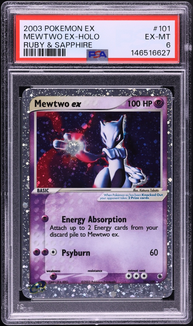 2003 Pokemon EX Ruby & Sapphire Holo Mewtwo EX #101 PSA 6 EXMT