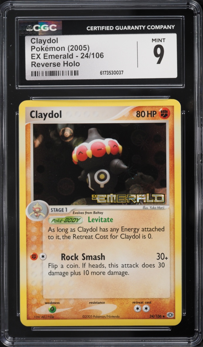 2005 Pokemon EX Emerald Reverse Holo Claydol #24 CGC 9 MINT