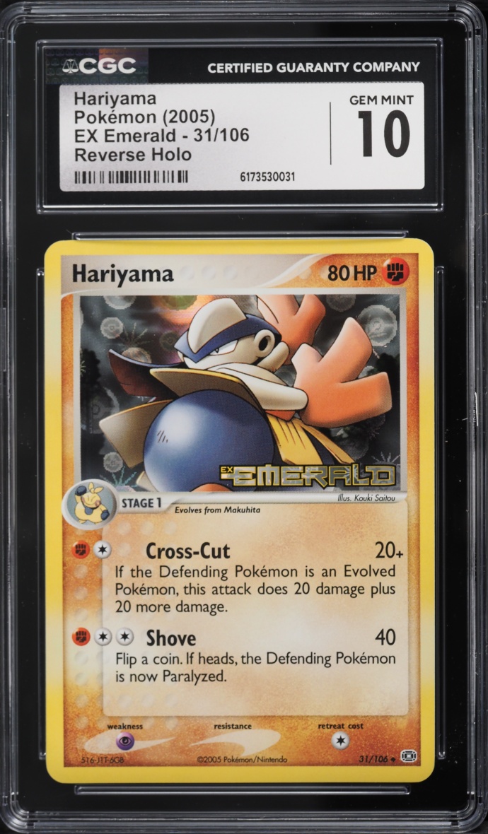 2005 Pokemon EX Emerald Reverse Holo Hariyama #31 CGC 10 GEM MINT