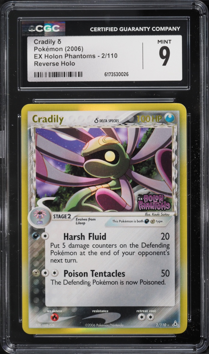 2006 Pokemon EX Holon Phantoms Reverse Holo Cradily #2 CGC 9 MINT