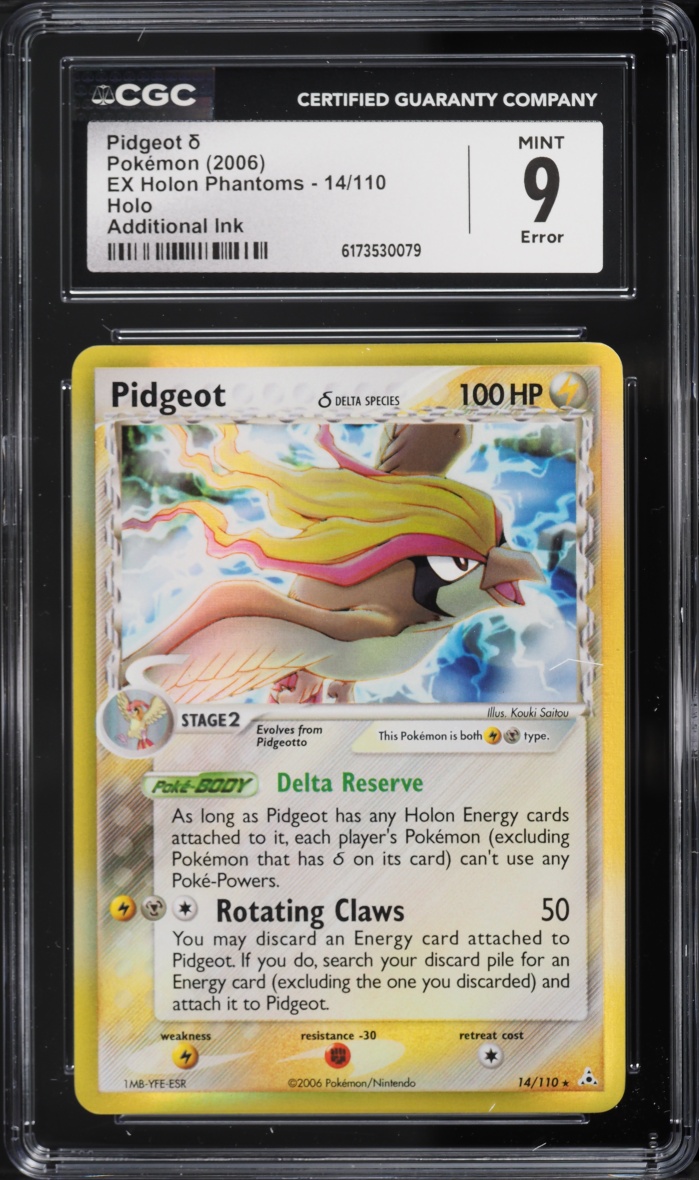 2006 Pokemon EX Holon Phantoms Holo Pidgeot #14 CGC 9 MINT