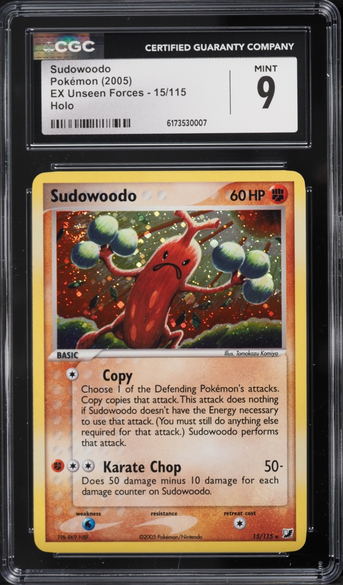 2005 Pokemon EX Unseen Forces Holo Sudowoodo #15 CGC 9 MINT