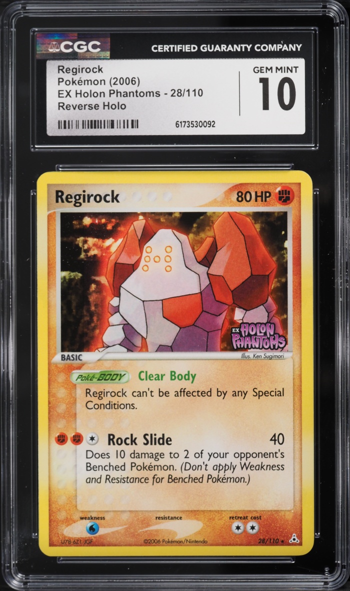 2006 Pokemon EX Holon Phantoms Reverse Holo Regirock #28 CGC 10 GEM MINT