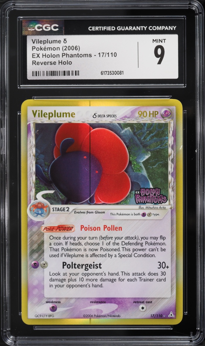 2006 Pokemon EX Holon Phantoms Reverse Holo Vileplume #17 CGC 9 MINT