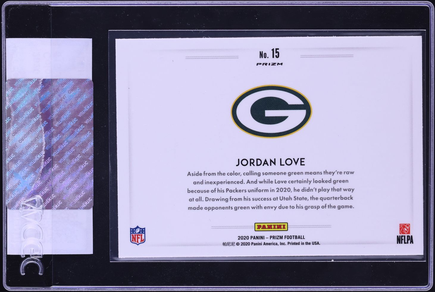 2020 Panini Prizm Color Blast Jordan Love ROOKIE #15 CGC AUTH
