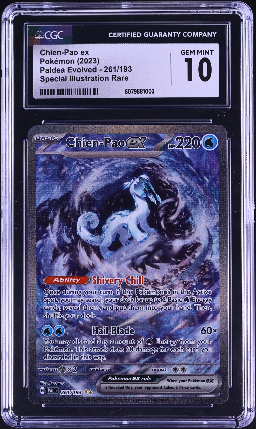 2023 Pokemon SV Paldea Evolved SIR Chien-Pao ex #261 CGC 10 GEM MINT