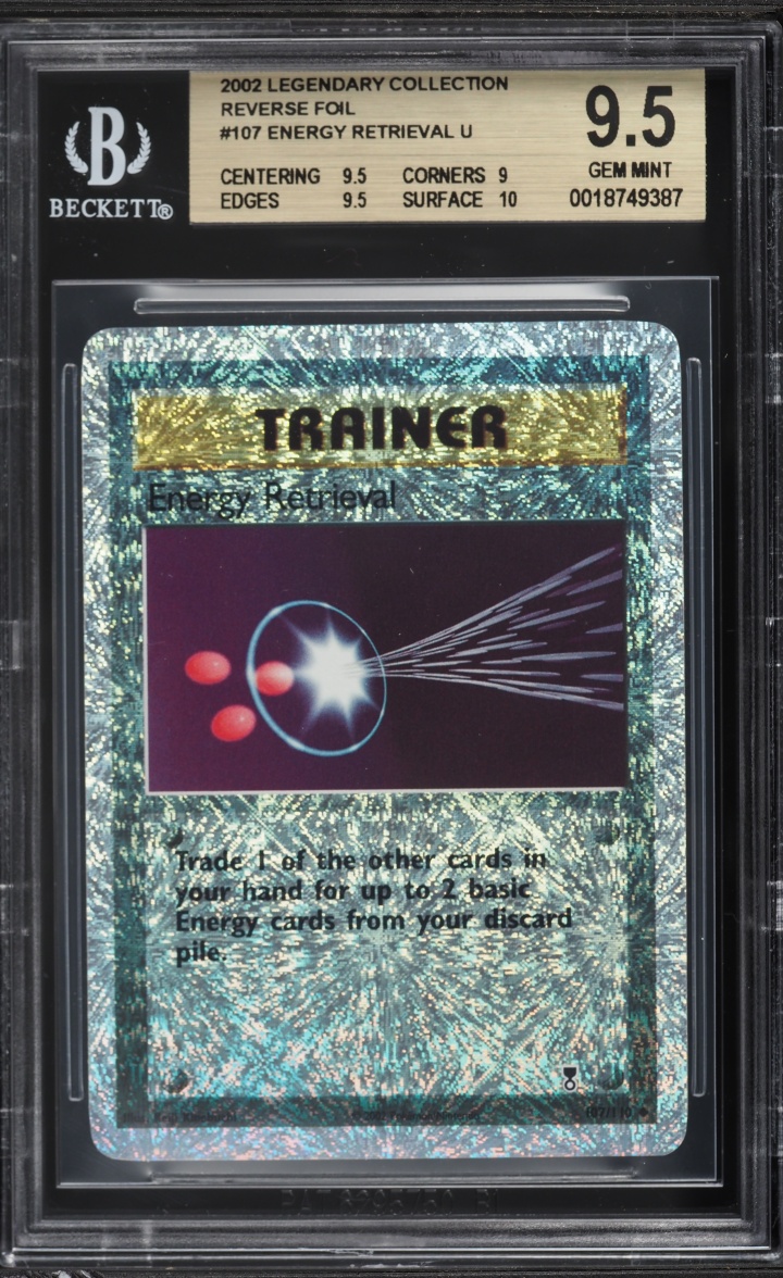2002 Pokemon Legendary Collection Reverse Holo Energy Retrieval #107 BGS 9.5 GEM MINT