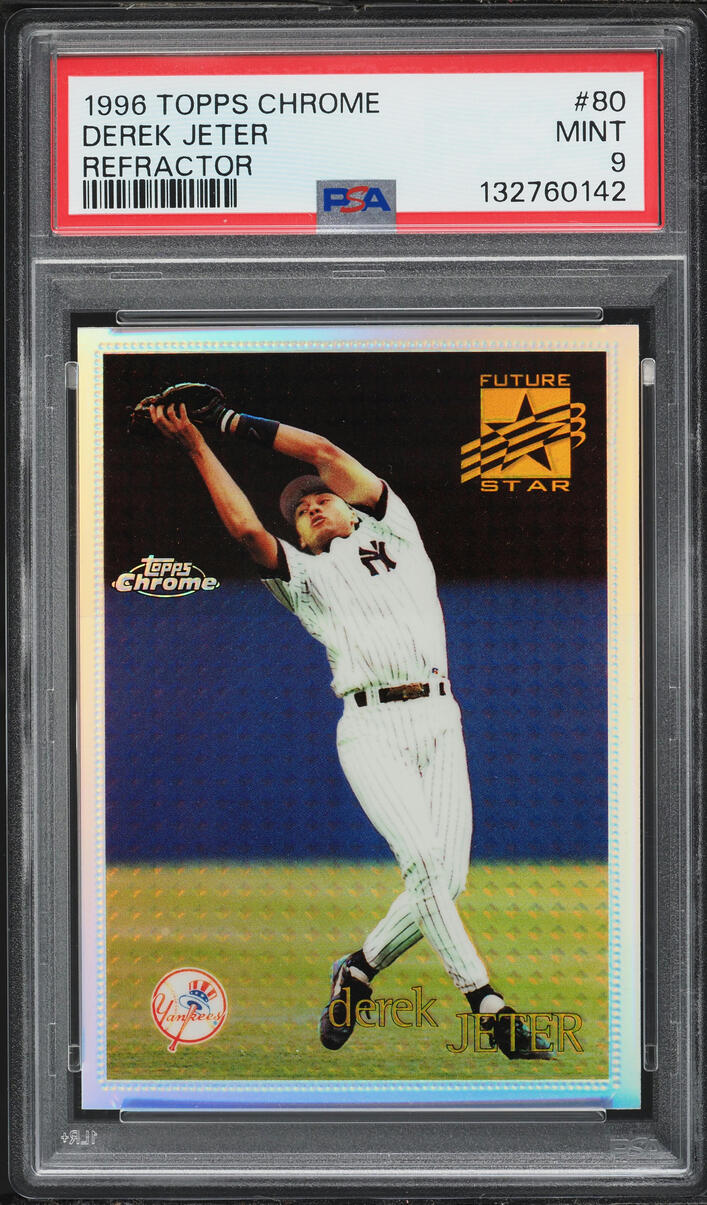 1996 Topps Chrome Refractor Derek Jeter ROOKIE #80 PSA 9 MINT