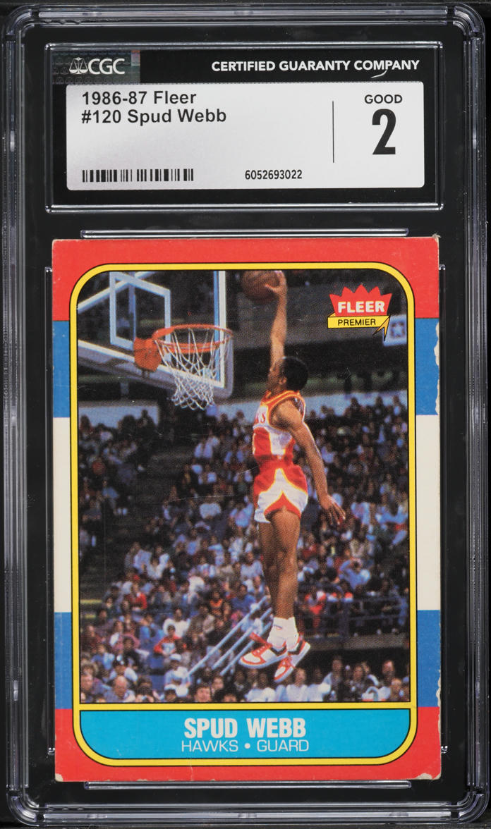 1986 Fleer Basketball Spud Webb ROOKIE #120 CGC 2 GD