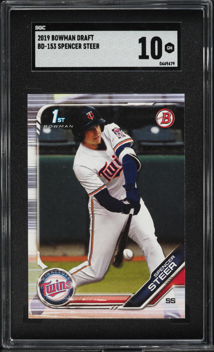 2019 Bowman Draft Spencer Steer PROSPECT #BD-153 SGC 10 GEM MINT