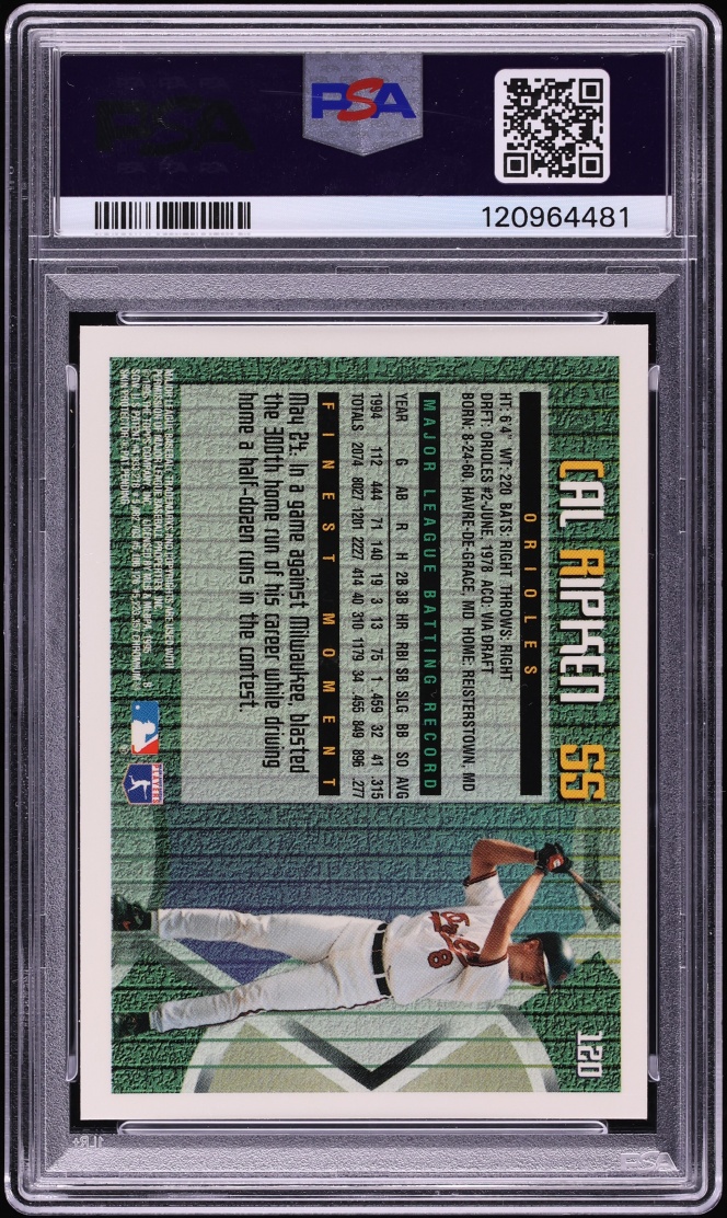 1995 Finest Cal Ripken Jr. #120 PSA 8 NM-MT