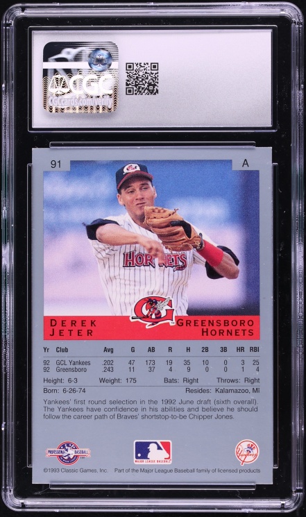 1993 Classic Best Derek Jeter ROOKIE #91 CGC 9 MINT