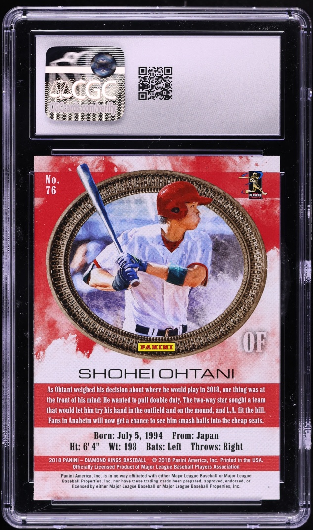 2018 Panini Diamond Kings Shohei Ohtani ROOKIE #76 CGC 10 GEM MINT