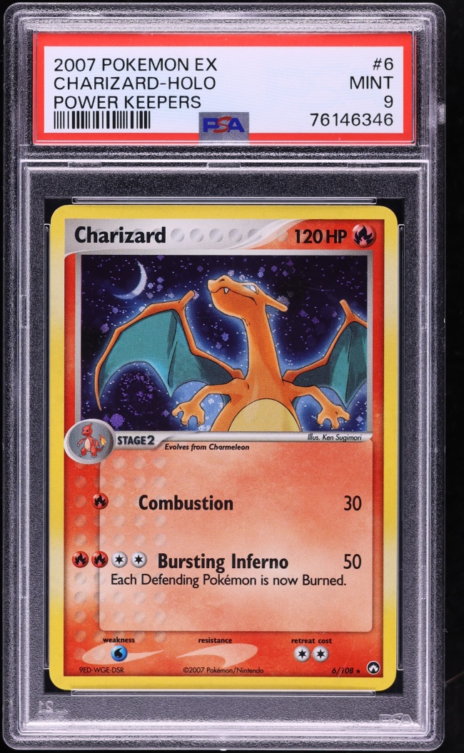 2007 Pokemon EX Power Keepers Holo Charizard #6 PSA 9 MINT
