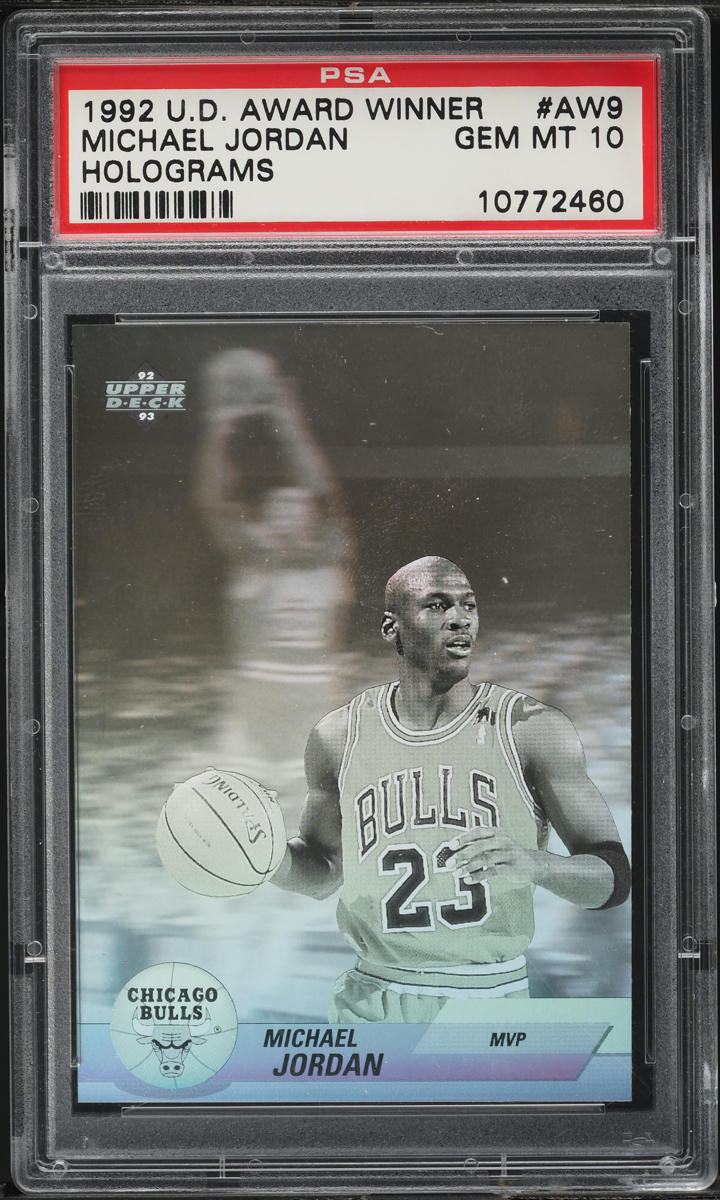 1992 Upper Deck Award Winner Holograms Michael Jordan #AW9 PSA 10 GEM MINT