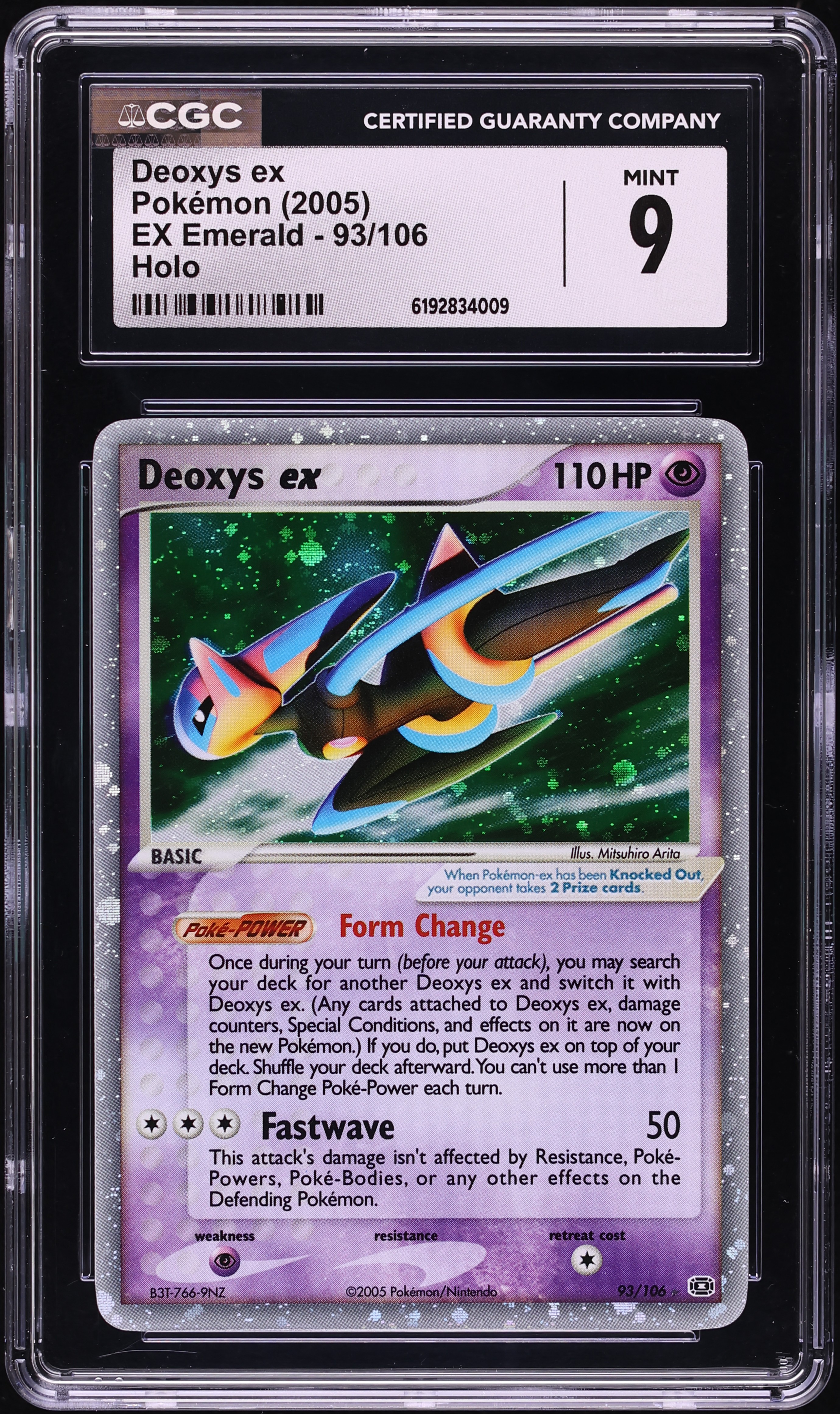 2005 Pokemon EX Emerald Holo Deoxys EX #93 CGC 9 MINT